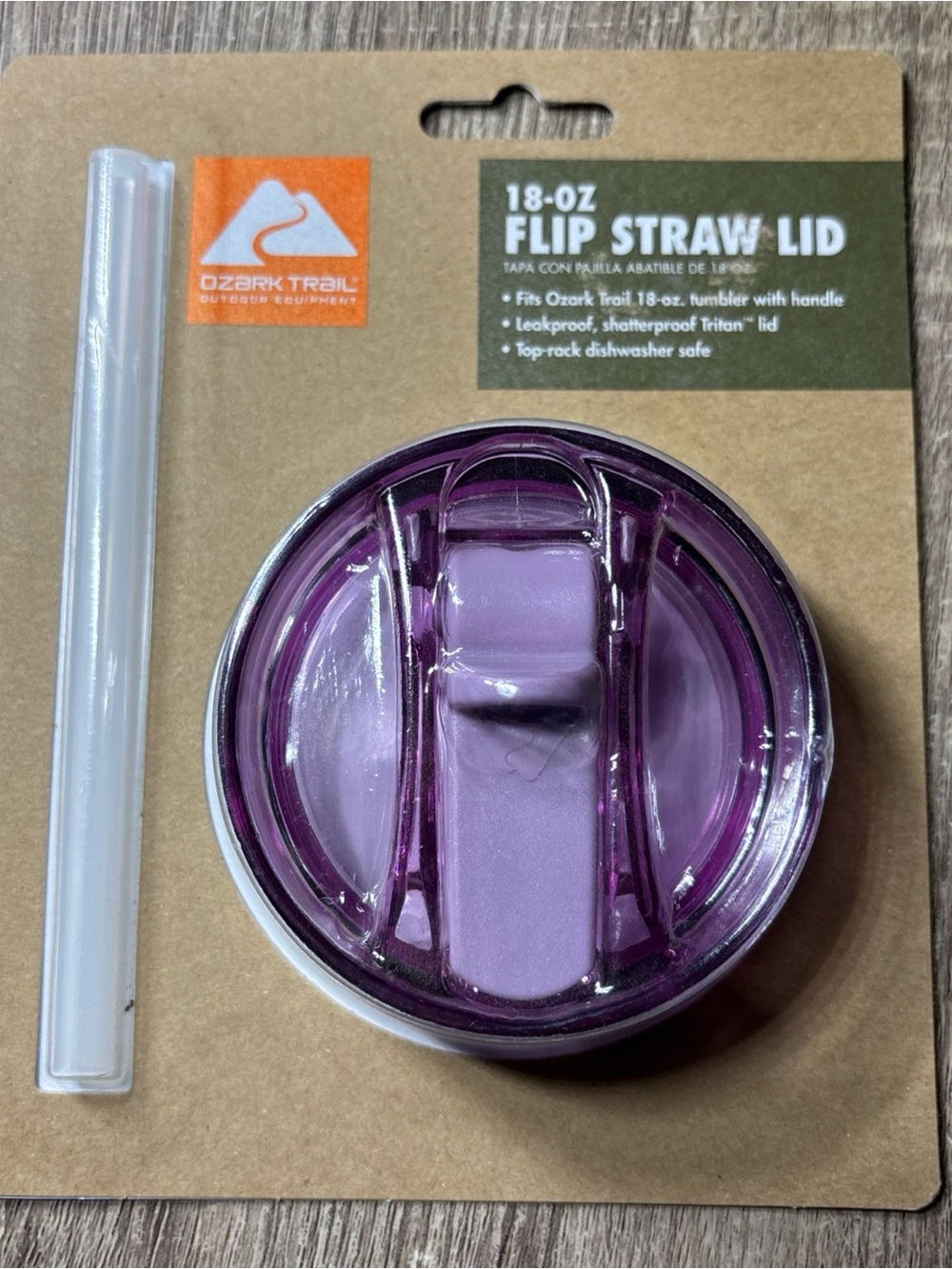 Ozark Trail New Lilac Flip Straw Lid With Handle for 18oz Tumbler